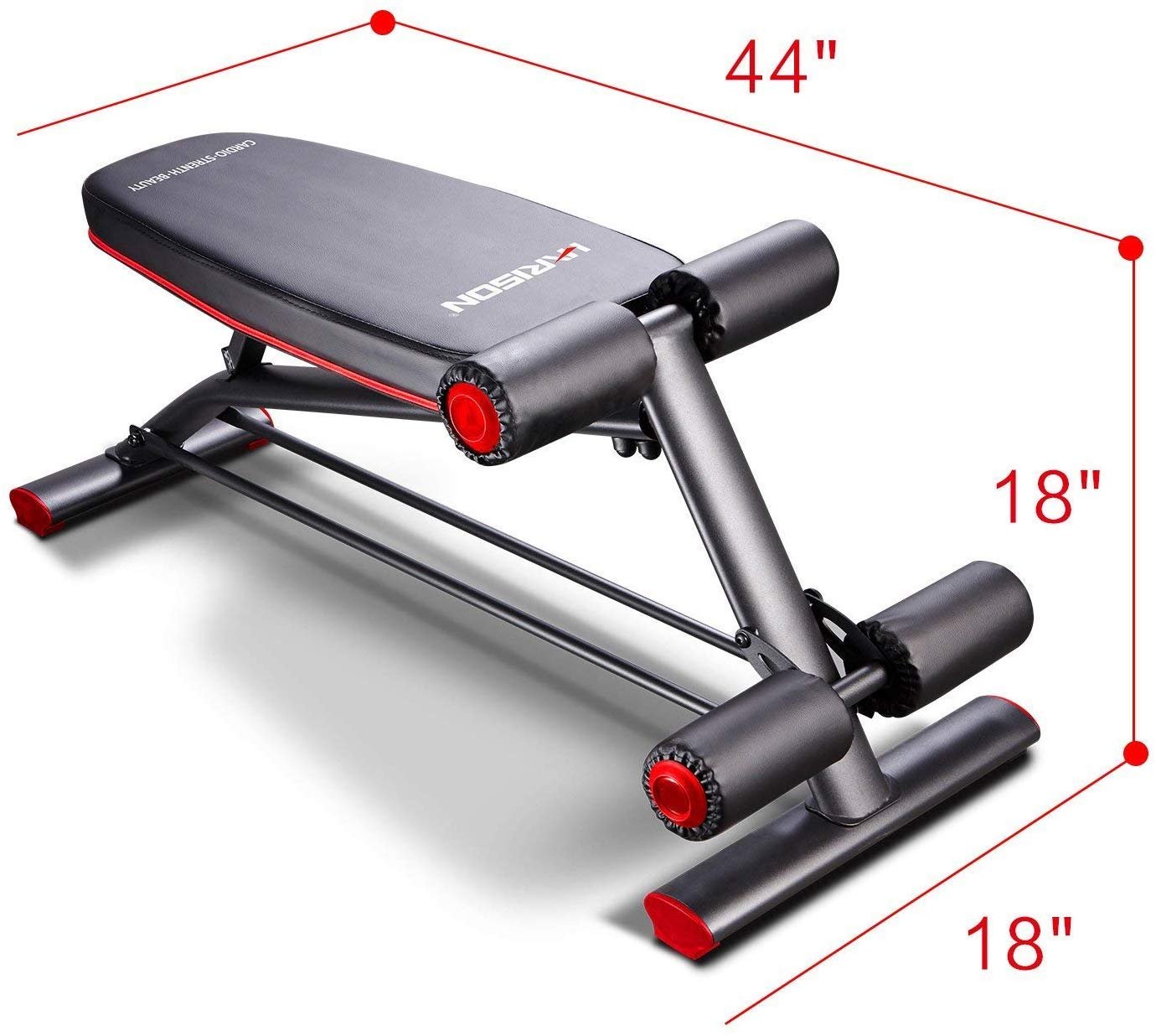 harisonfitness Compact Weight Bench with Dumbbel Rack