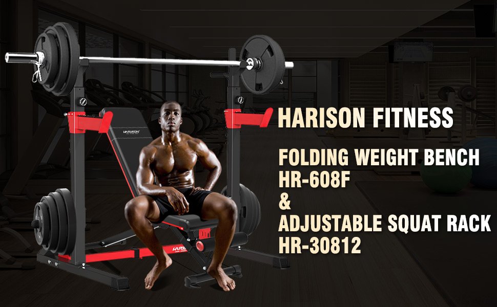 HARISON Adjustable Weight Bench Foldable Exercise Bench Multipurpose Incline Decline Workout Bench for Strength Training (6)